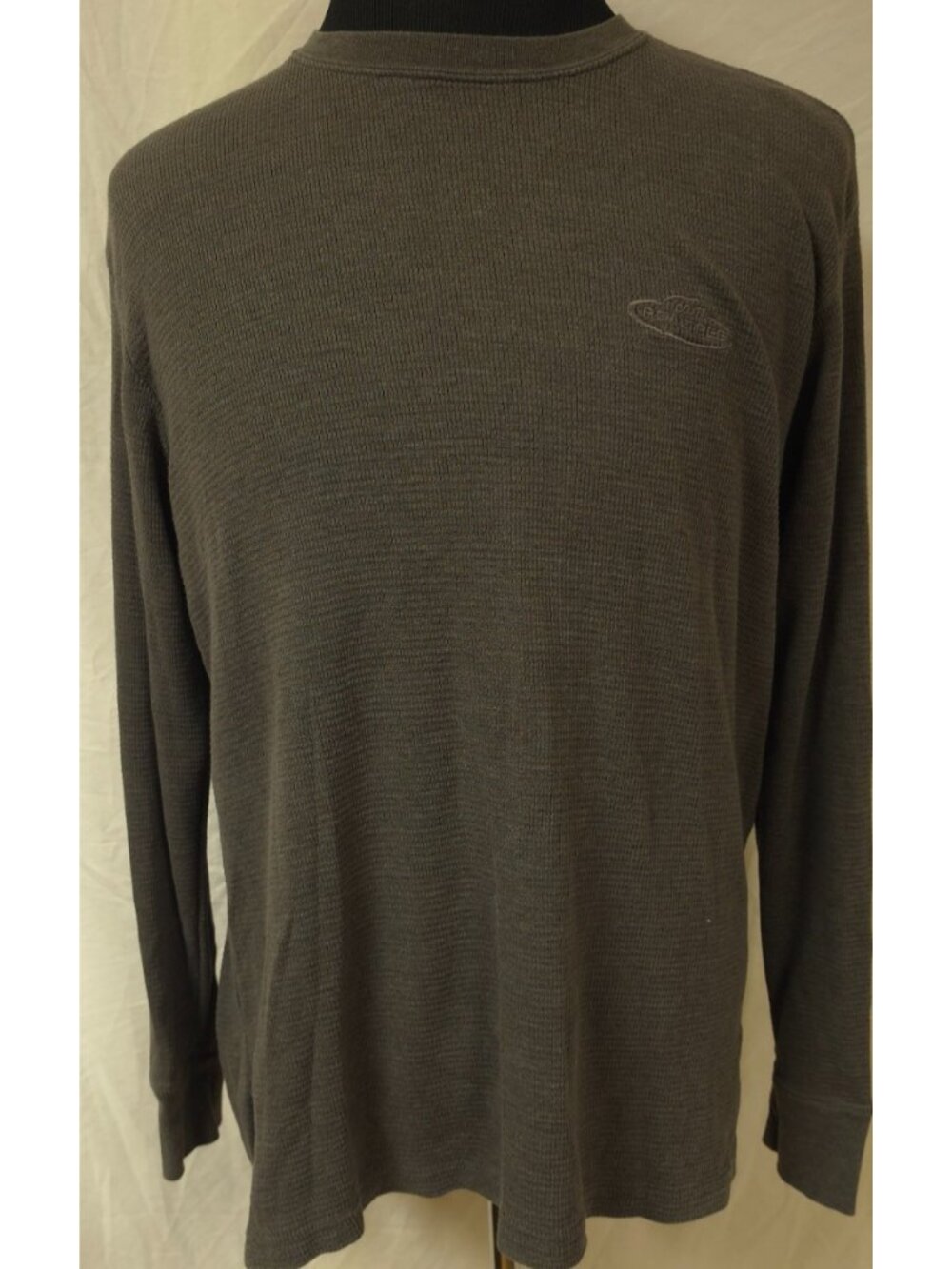 Realtree Mens Sz (L) Brown Waffle Knit Thermal Long Sleeve Crew Neck T-Shirt